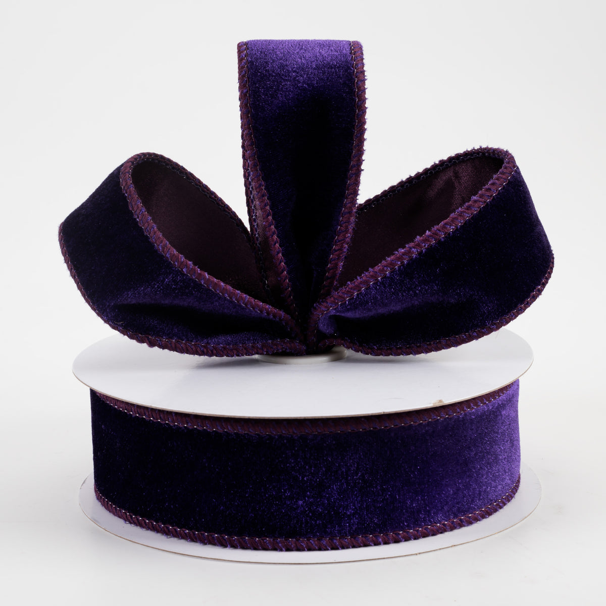 1.5" Deluxe Velvet Satin Backing Ribbon: Purple (10 Yards) Lifestyle Photo