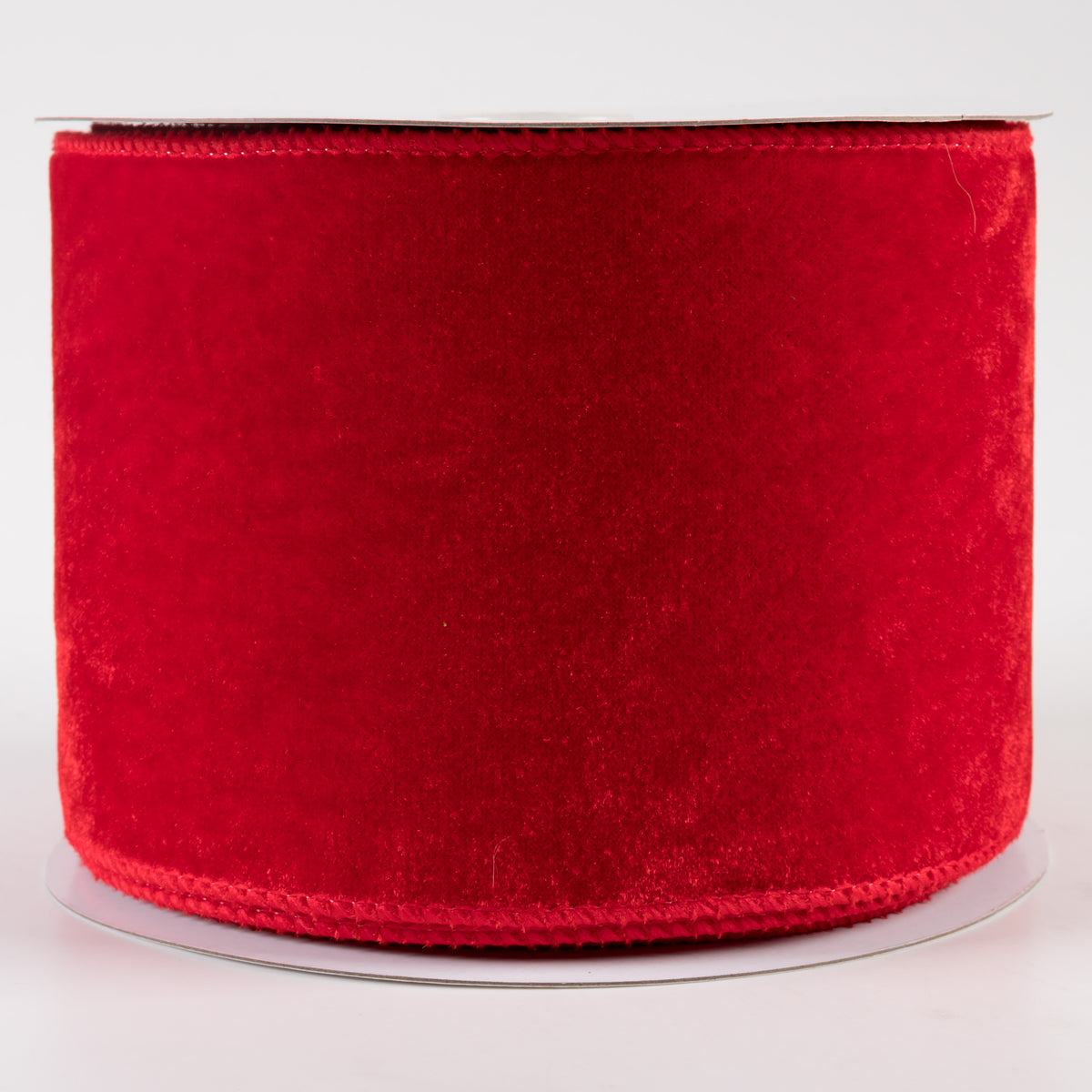 4" Deluxe Velvet Satin Backing Ribbon: Red (10 Yards)