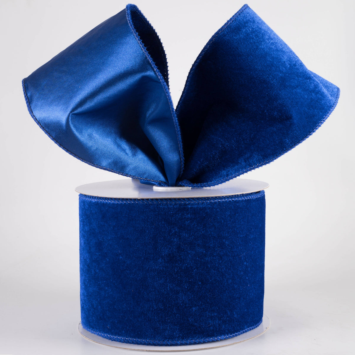 4" Deluxe Velvet Satin Backing Ribbon: Royal Blue (10 Yards) Lifestyle Photo