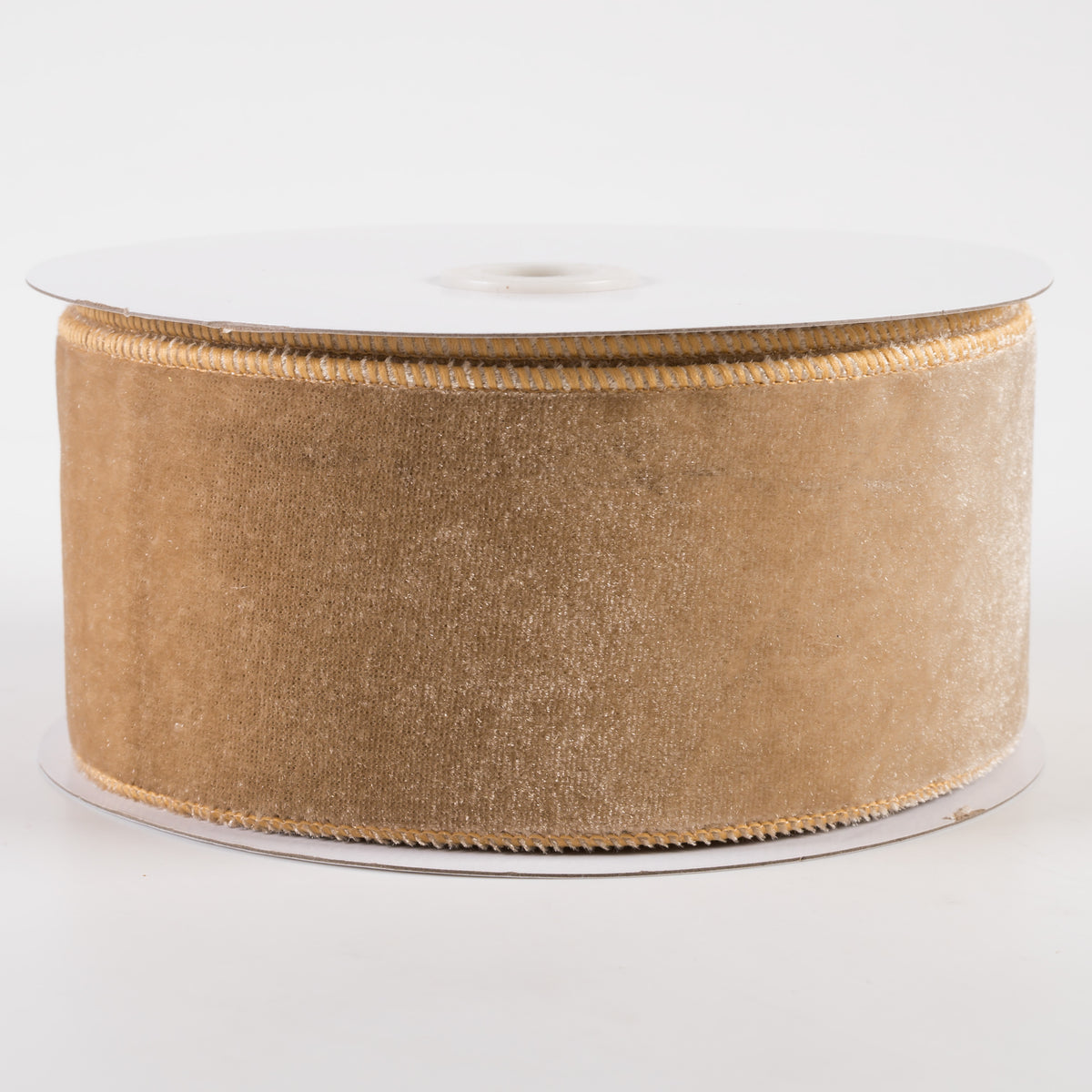 2.5" Deluxe Velvet Satin Backing Ribbon: Taupe (10 Yards)