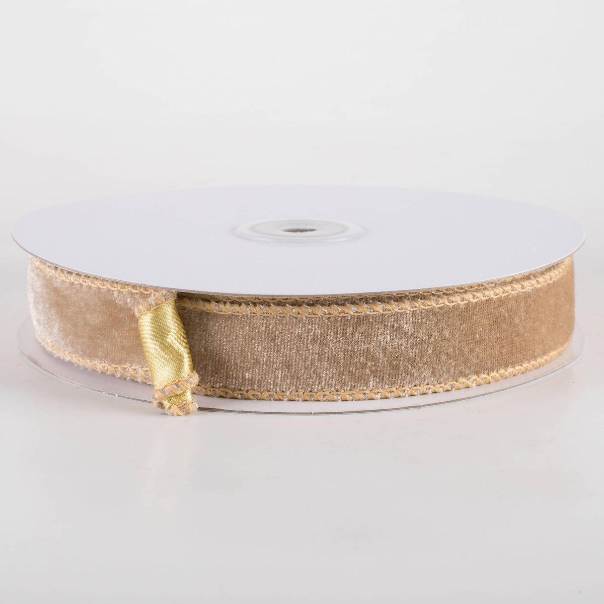 7/8" Deluxe Velvet Satin Backing Ribbon: Taupe Brown (10 Yards) Item Number: RGE765801