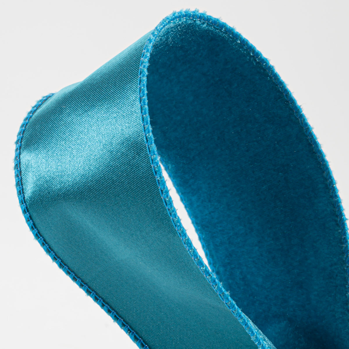 2.5" Deluxe Velvet Satin Backing Ribbon: Teal (10 Yards) detail photo 3