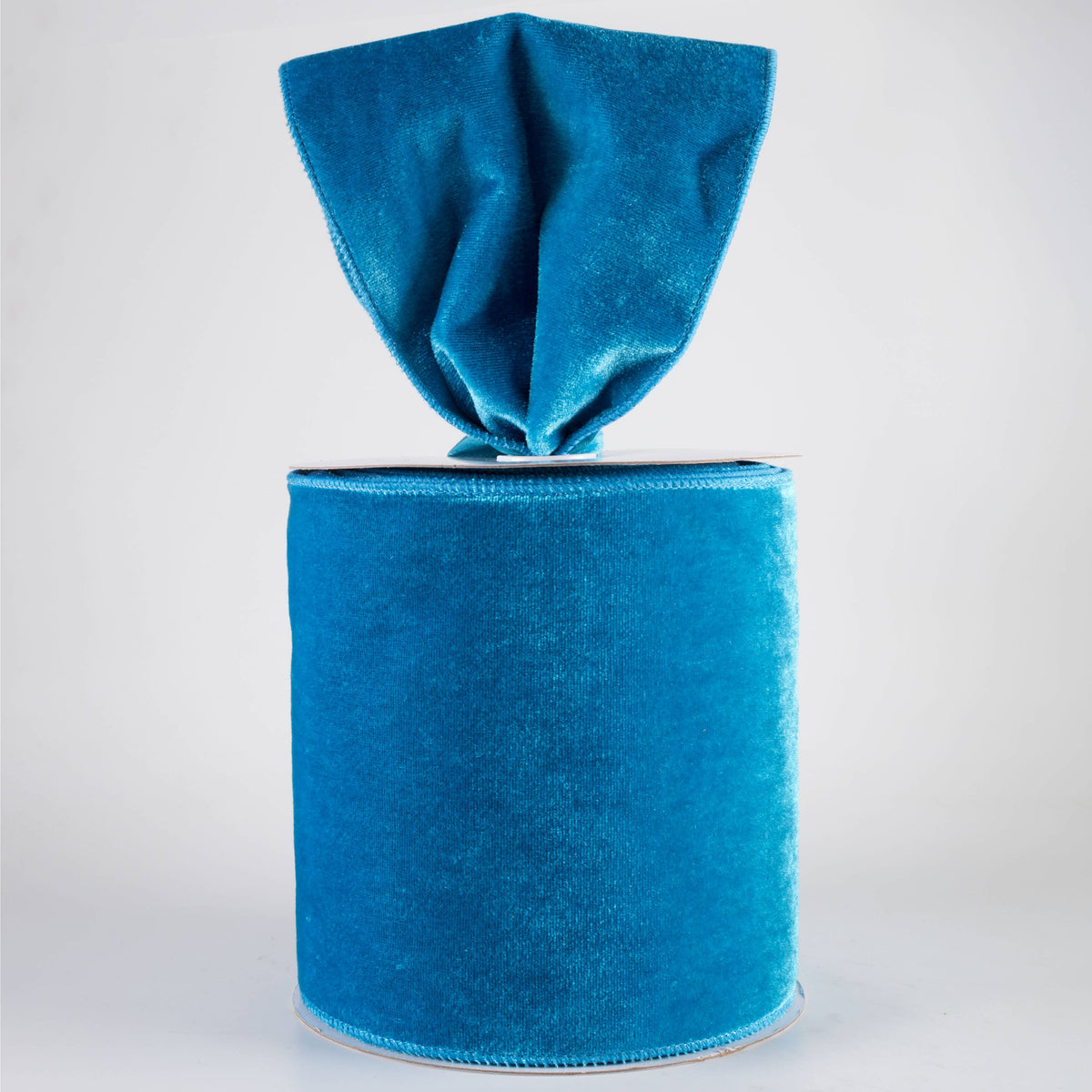 6" Deluxe Velvet Satin Backing Ribbon: Teal (10 Yards) Lifestyle Photo