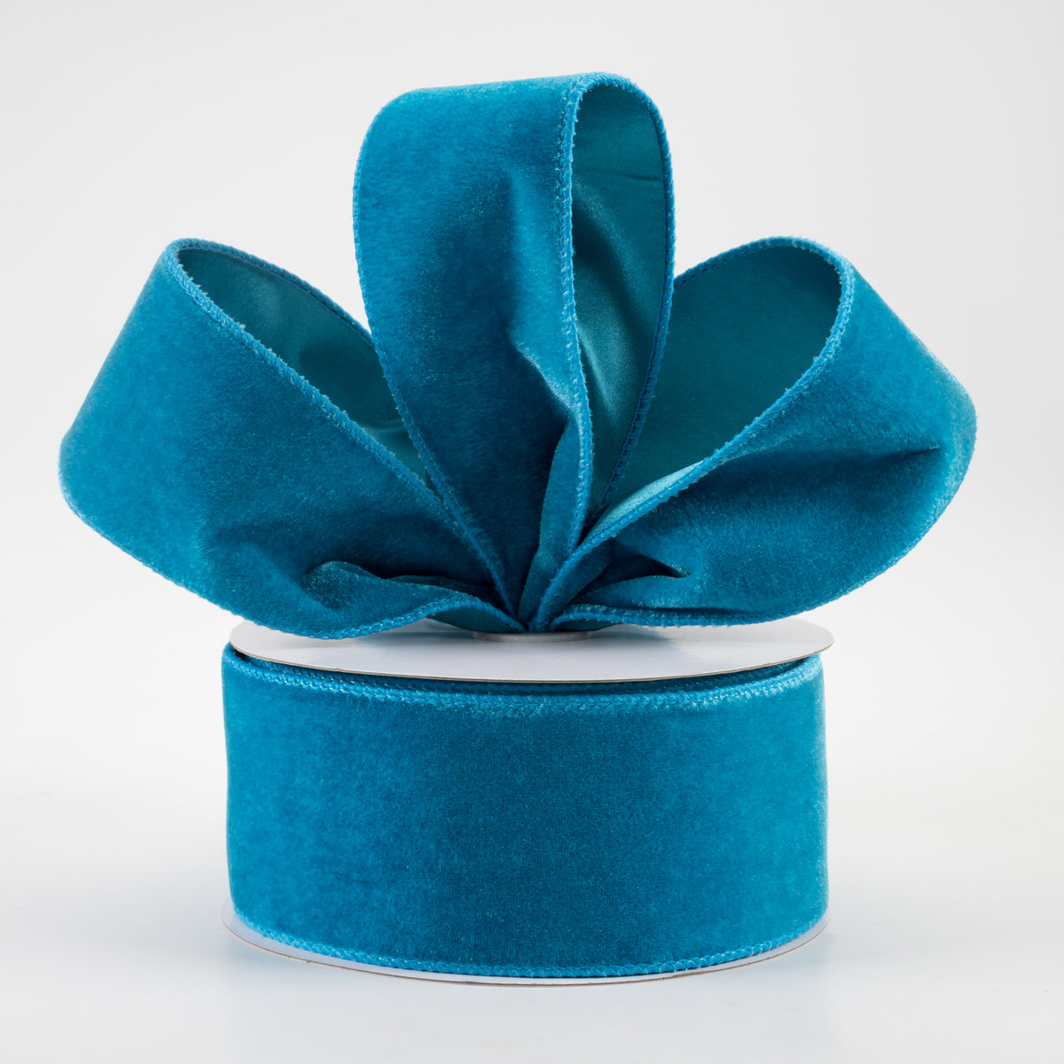 2.5" Deluxe Velvet Satin Backing Ribbon: Teal (10 Yards) Lifestyle Photo