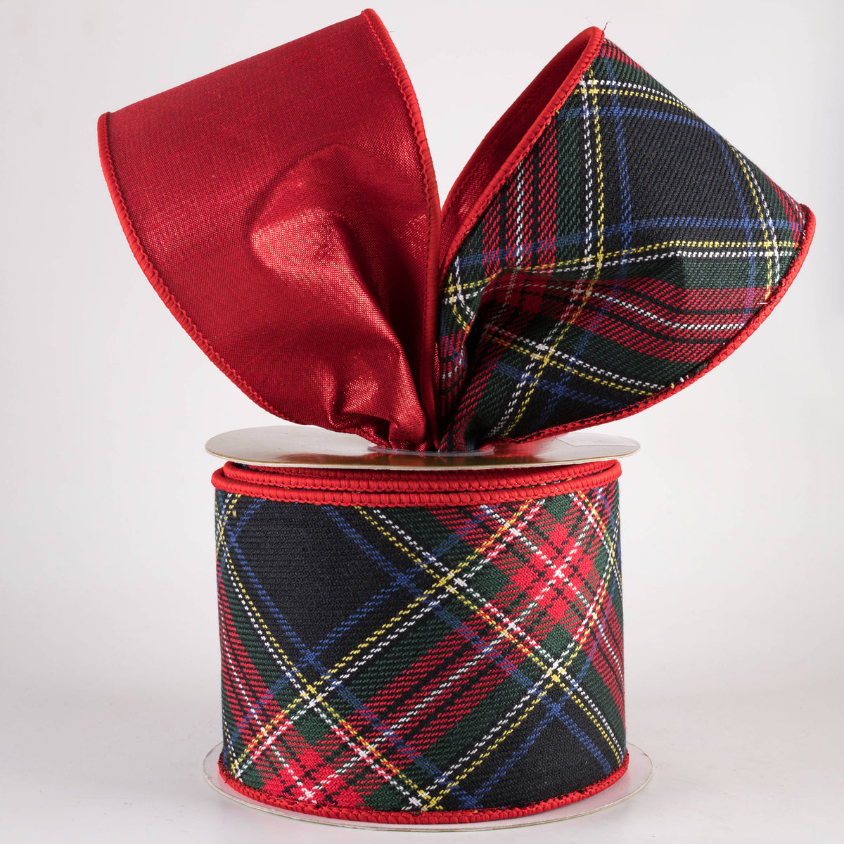 4" Designer Double Sided Plaid Ribbon: Red, Green & Navy (10 Yards) Lifestyle Photo
