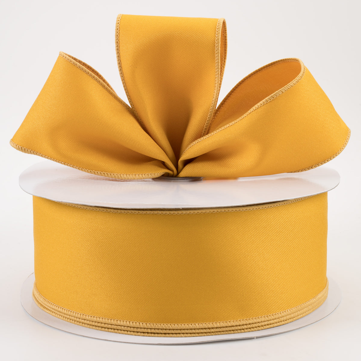 2.5" Diagonal Weave Fabric Ribbon: Dark Yellow (50 Yards) Lifestyle Photo