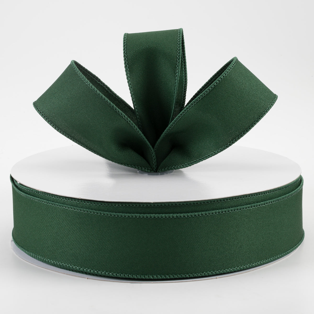 1.5" Diagonal Weave Fabric Ribbon: Hunter Green (50 Yards) Lifestyle Photo