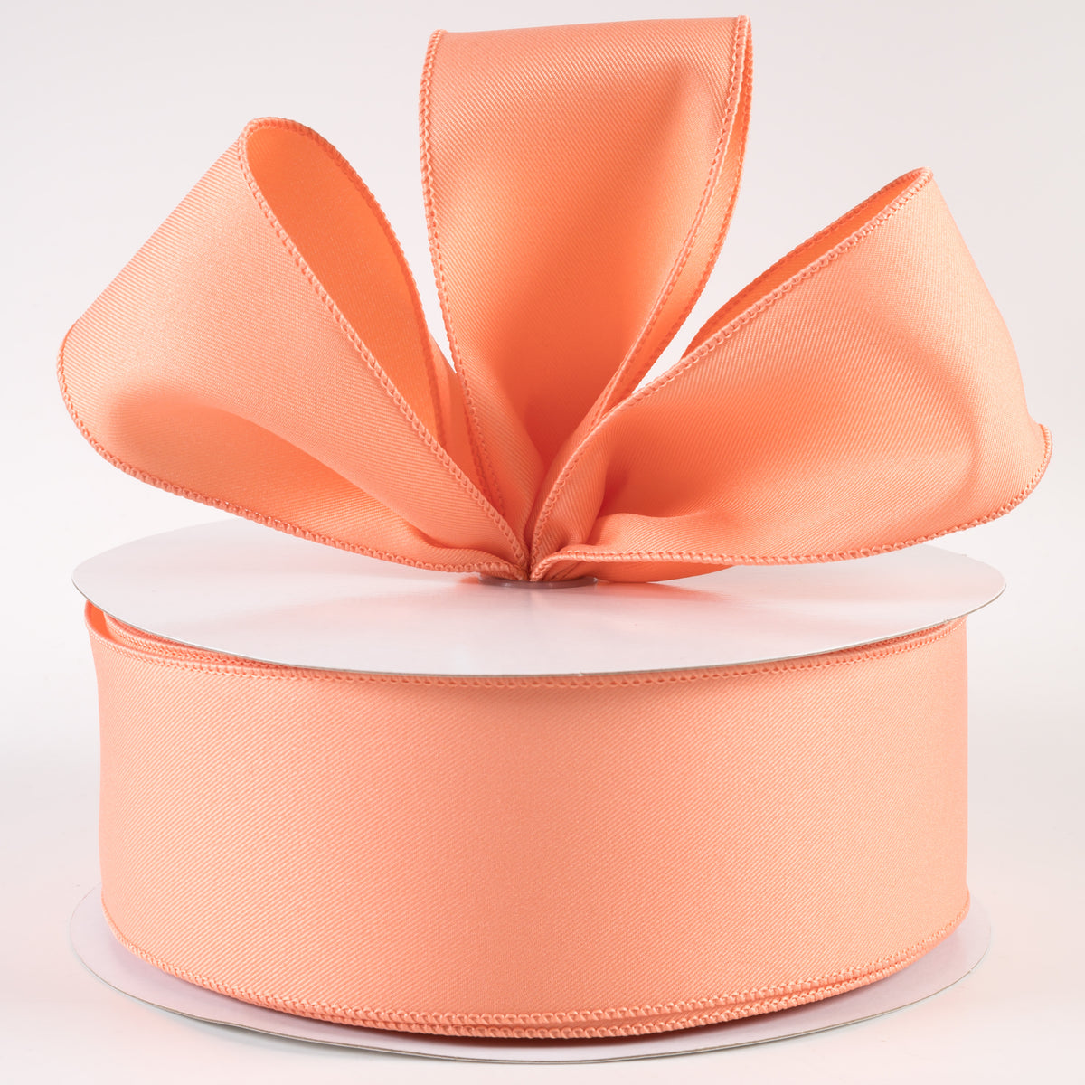 2.5" Diagonal Weave Fabric Ribbon: Peach (50 Yards) Lifestyle Photo