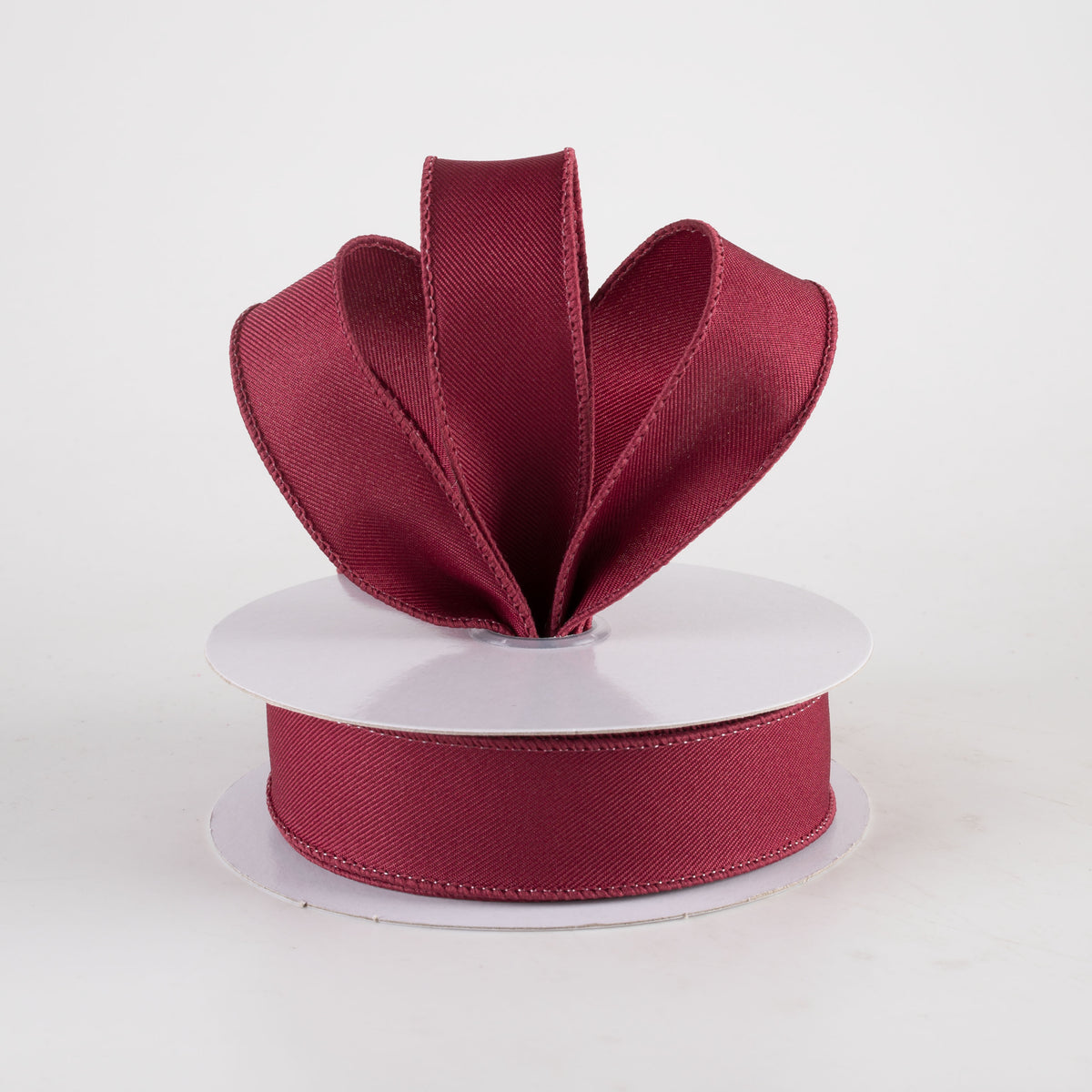 7/8" Diagonal Weave Ribbon: Burgundy Red (10 Yards) Lifestyle Photo