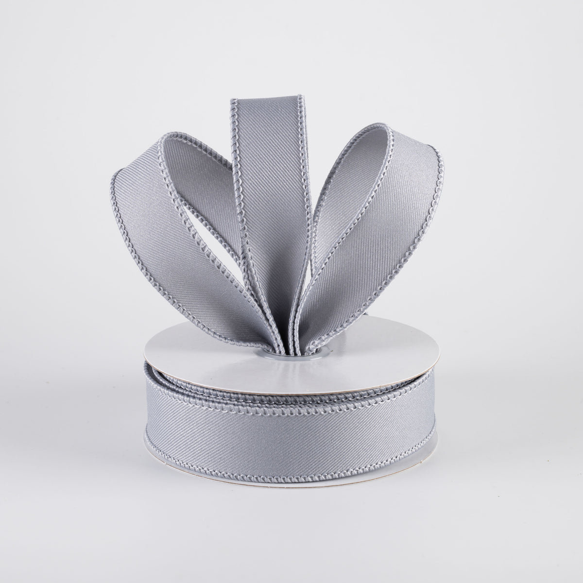 7/8" Diagonal Weave Ribbon: Grey (10 Yards) Lifestyle Photo