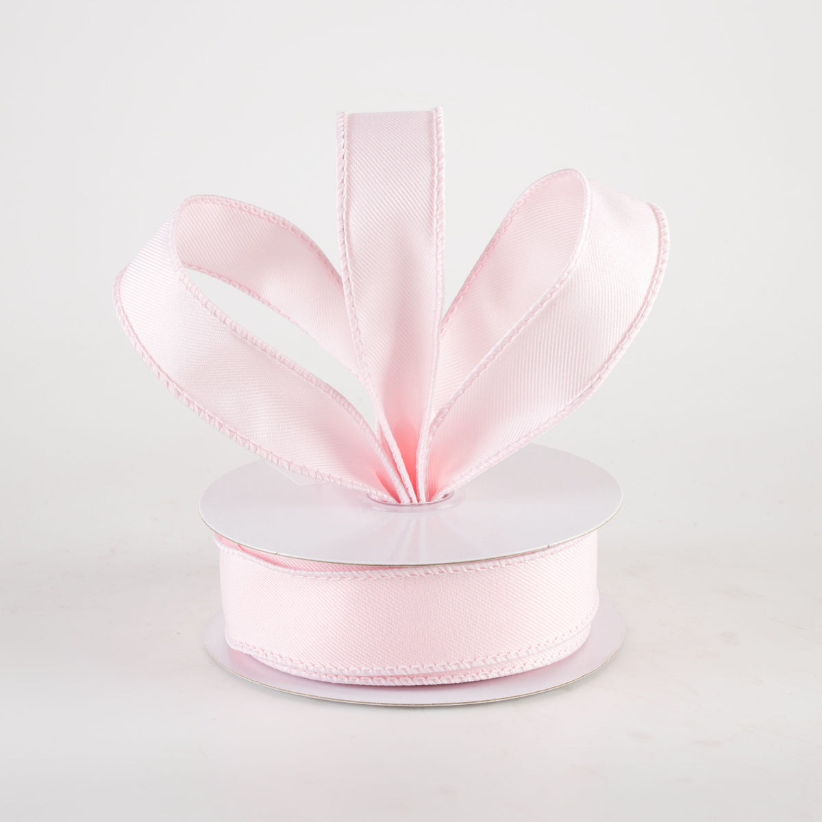 7/8" Diagonal Weave Ribbon: Pale Pink (10 Yards) Lifestyle Photo