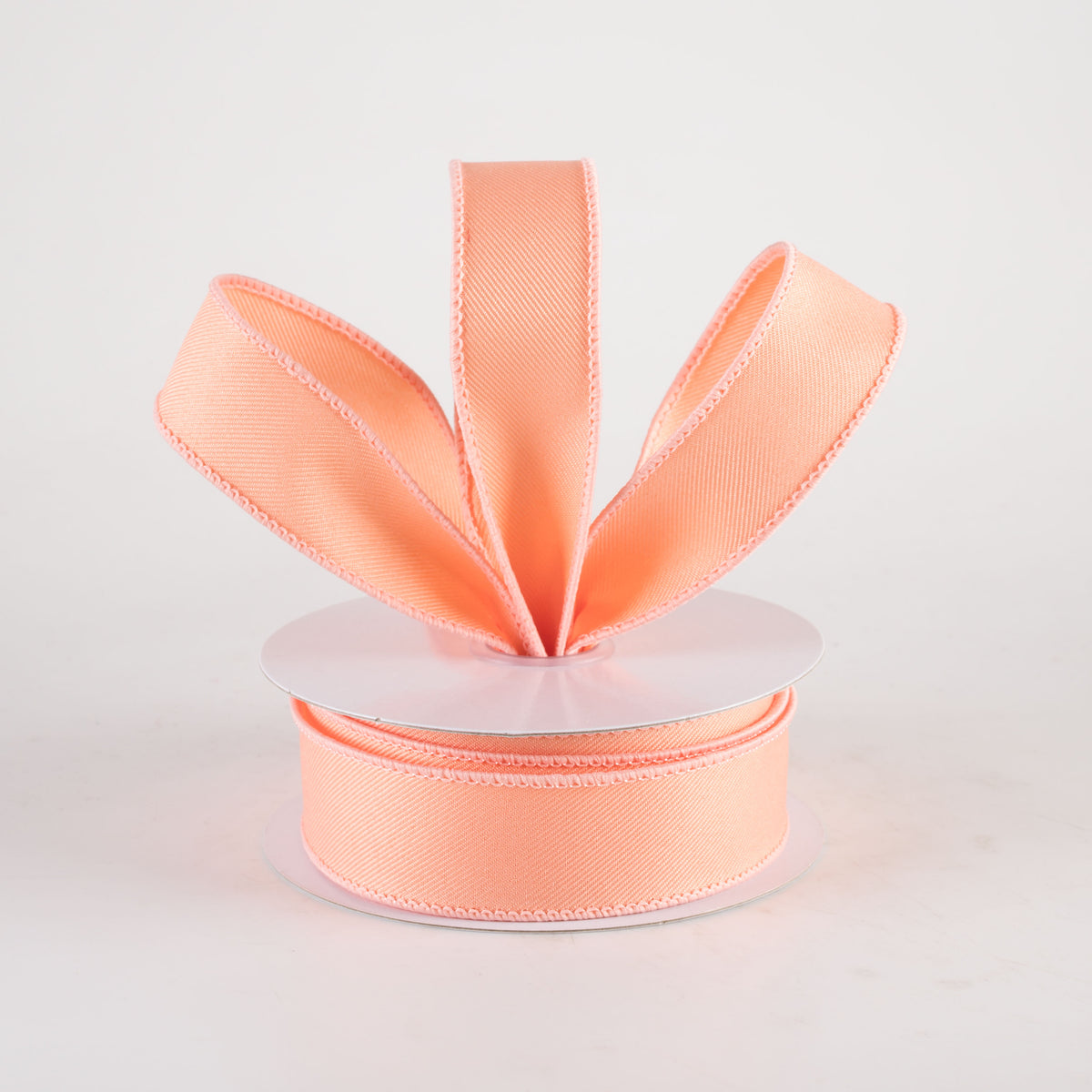 7/8" Diagonal Weave Ribbon: Peach (10 Yards) Lifestyle Photo