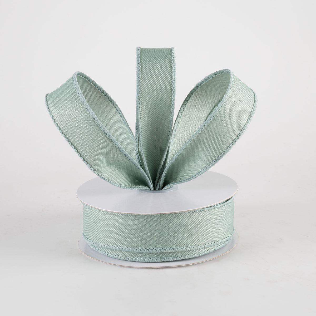 7/8" Diagonal Weave Ribbon: Sage Green (10 Yards) Lifestyle Photo