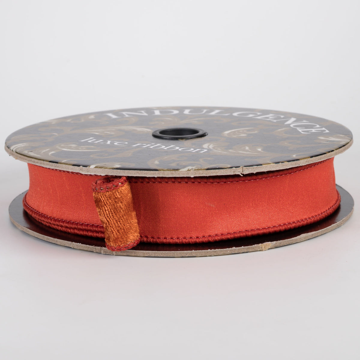 1" Double Sided Lush Velvet & Dupioni Ribbon: Rust Orange (10 Yards) Item Number: D61618-10-31