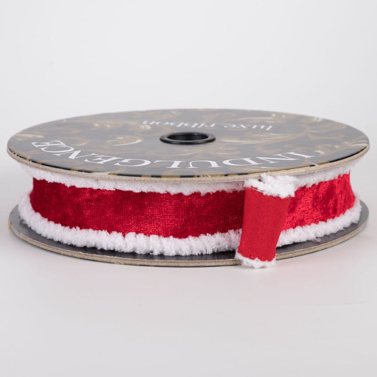 1" Double Sided Lush Velvet Snowball Edge Ribbon: Red (10 Yards) Item Number: D72606-10-13