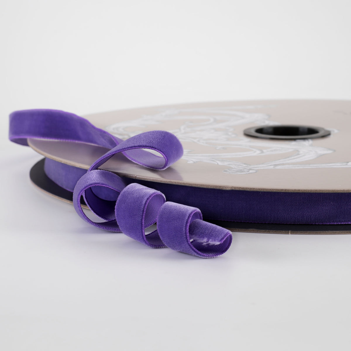 [D Stevens] 5/8" Voss Velvet Unwired Ribbon: Pansy Purple (50 Yards)
