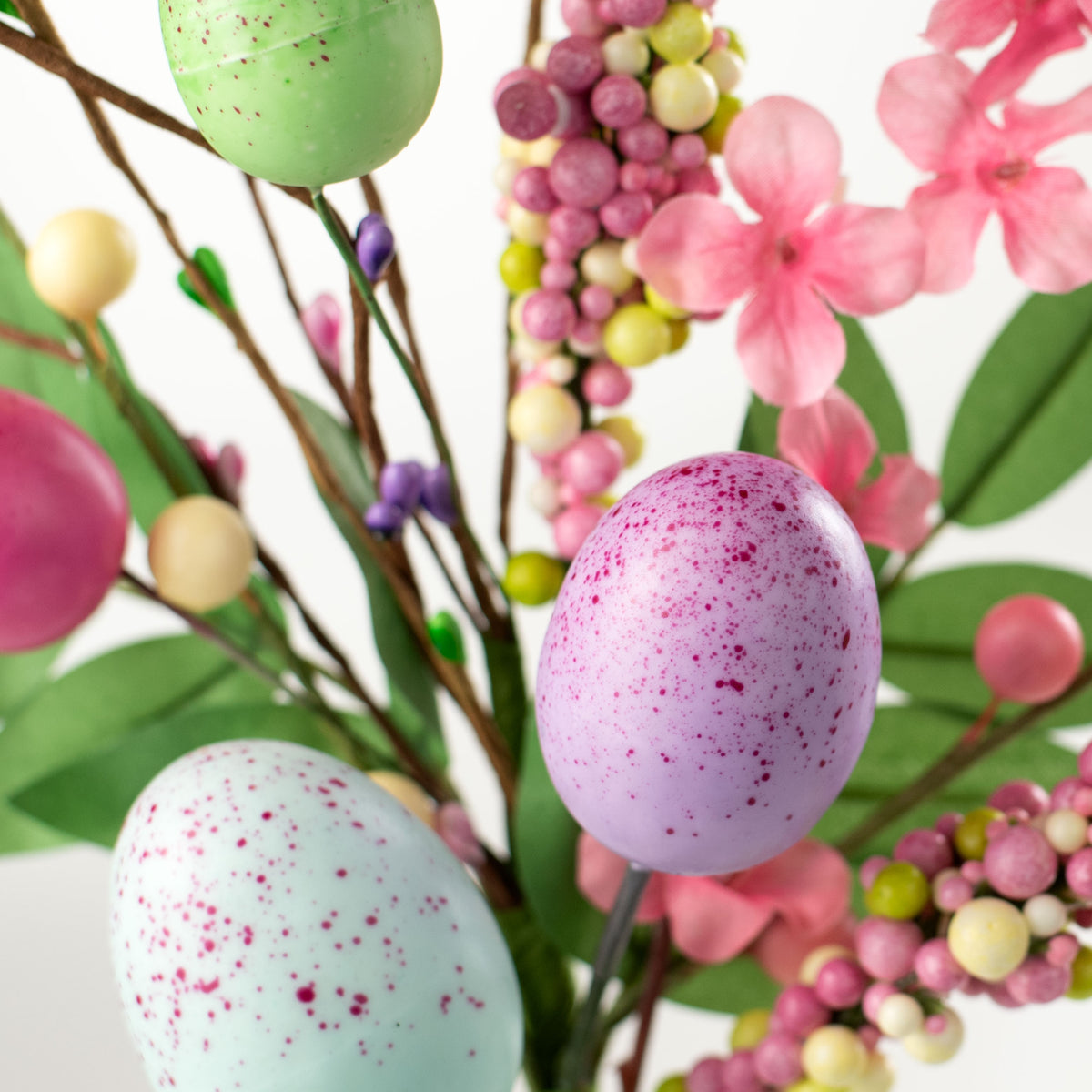 15" Egg Berry Peach Blossom Pick Lifestyle Photo