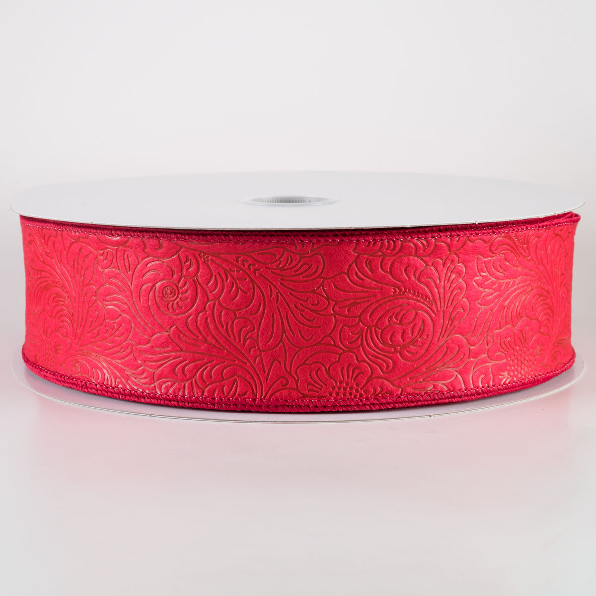 2.5" Embossed Flower Breeze Ribbon: Red (50 Yards)