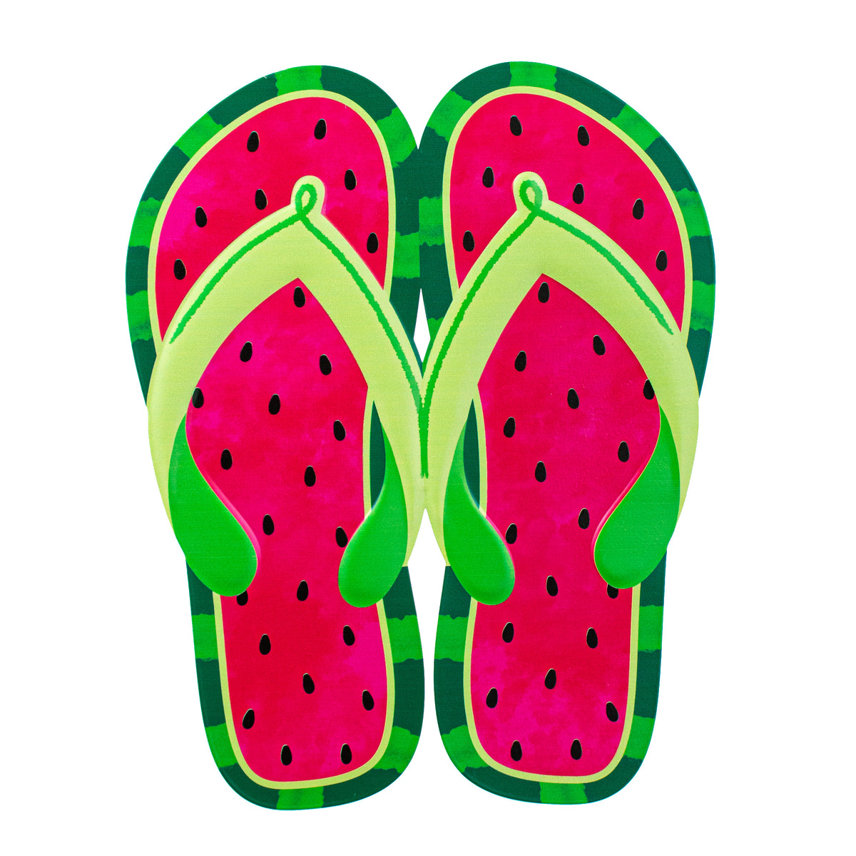 12" Embossed Metal Hanger: Watermelon Flip Flops Item Number: MD1095