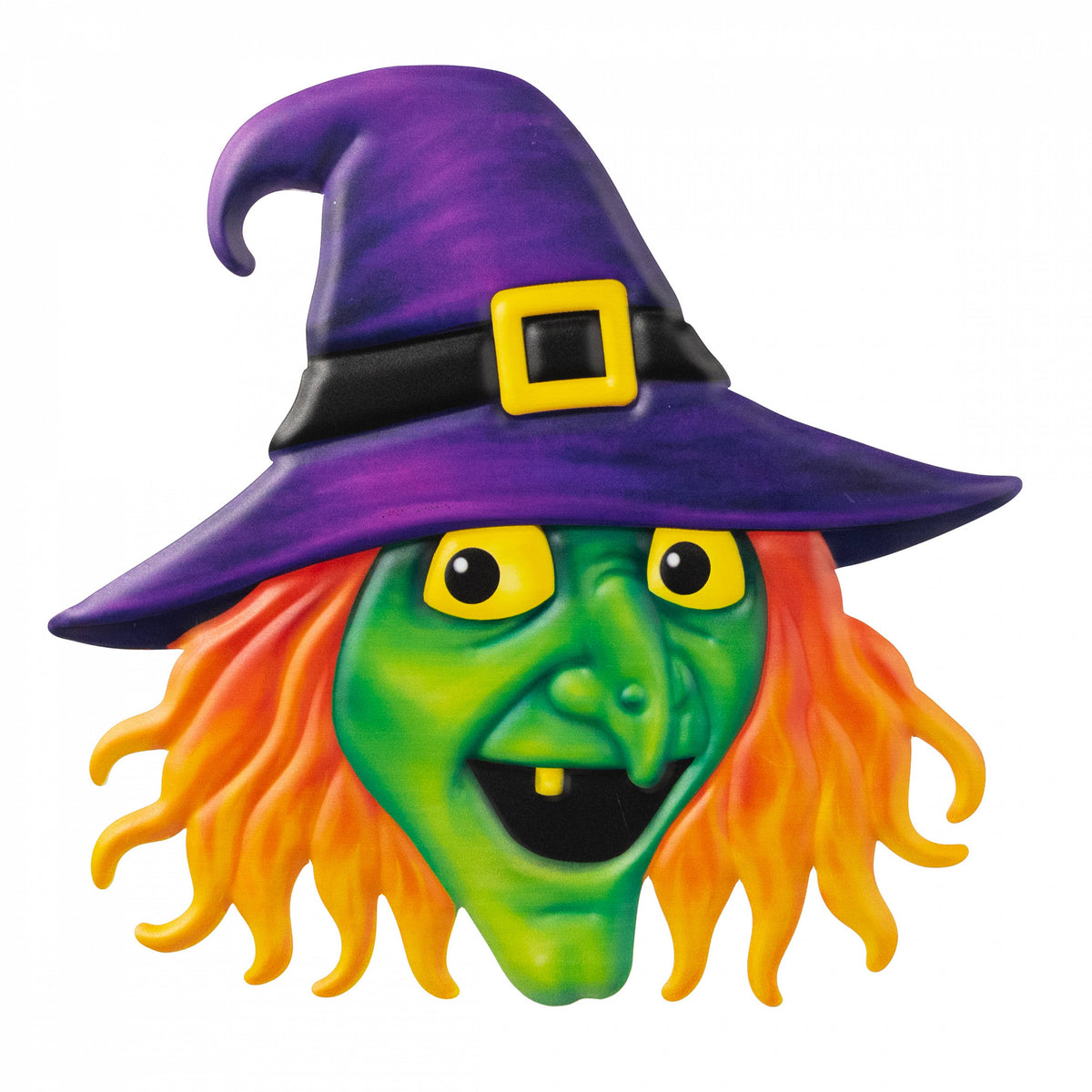 12" Embossed Metal Witch Head Decoration: Purple Item Number: MD1379A1