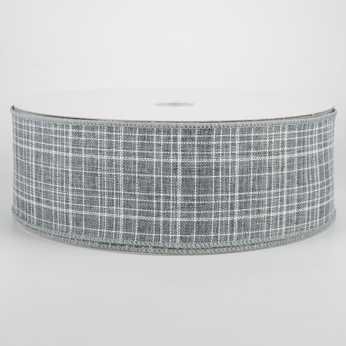 2.5" Estelle Textured Linen Ribbon: Grey (50 Yards) Item Number: 841-40-051