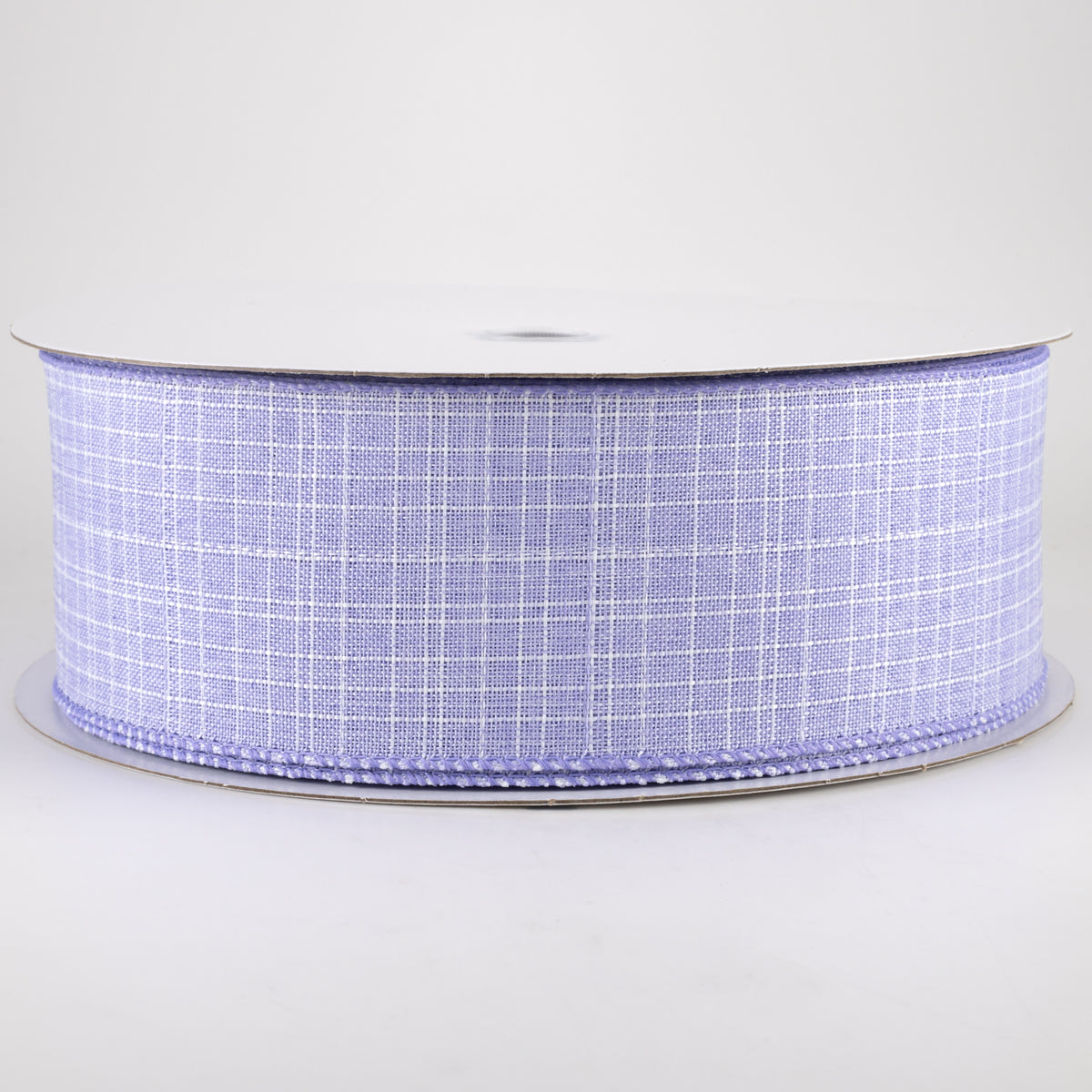 2.5" Estelle Textured Linen Ribbon: Lavender & White (50 Yards) Item Number: 41246-40-30C