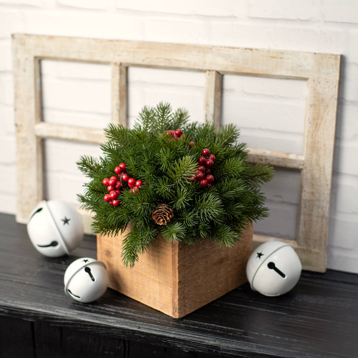 10" Evergreen Balsam Fir Half Ball Sphere Lifestyle Photo