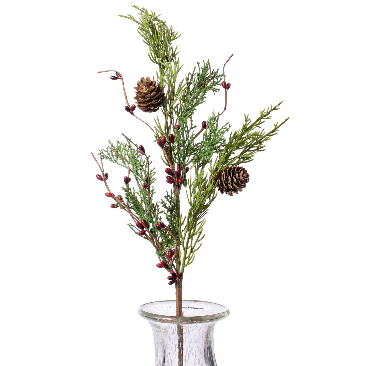14" Evergreen Pine & Red Pips Pick Item Number: ISB71706