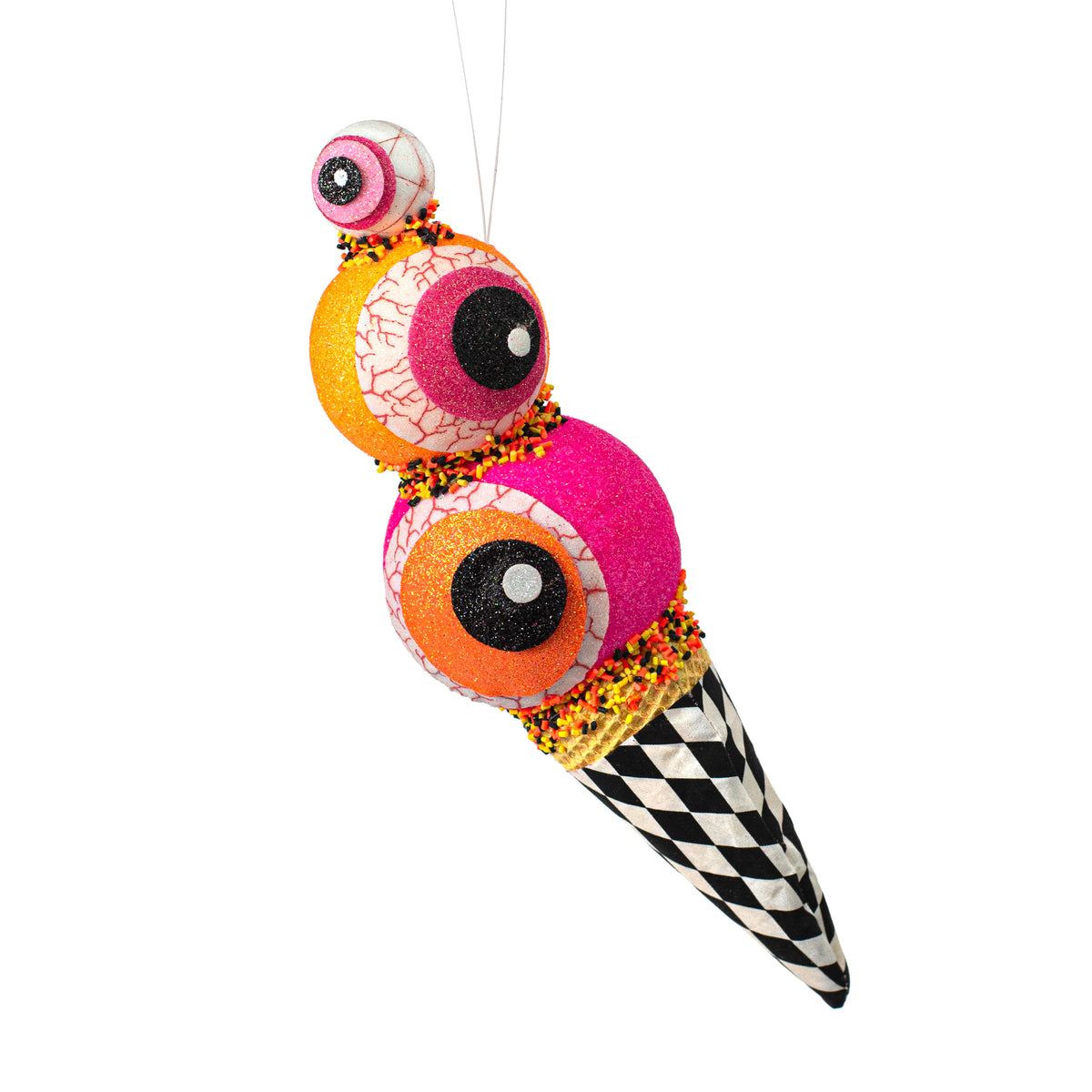 13" EyesCream Ornament: Harlequin Eyeballs Ice Cream Item Number: 57134BTOR