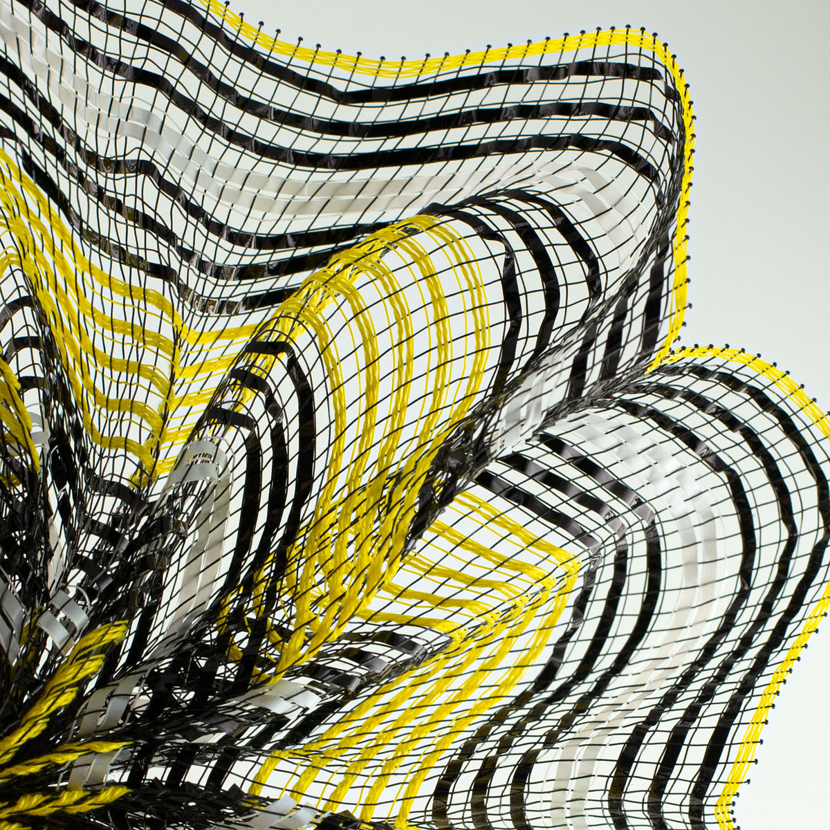 10" Fabric Bold Stripe Mesh: Yellow, Black, White Lifestyle Photo