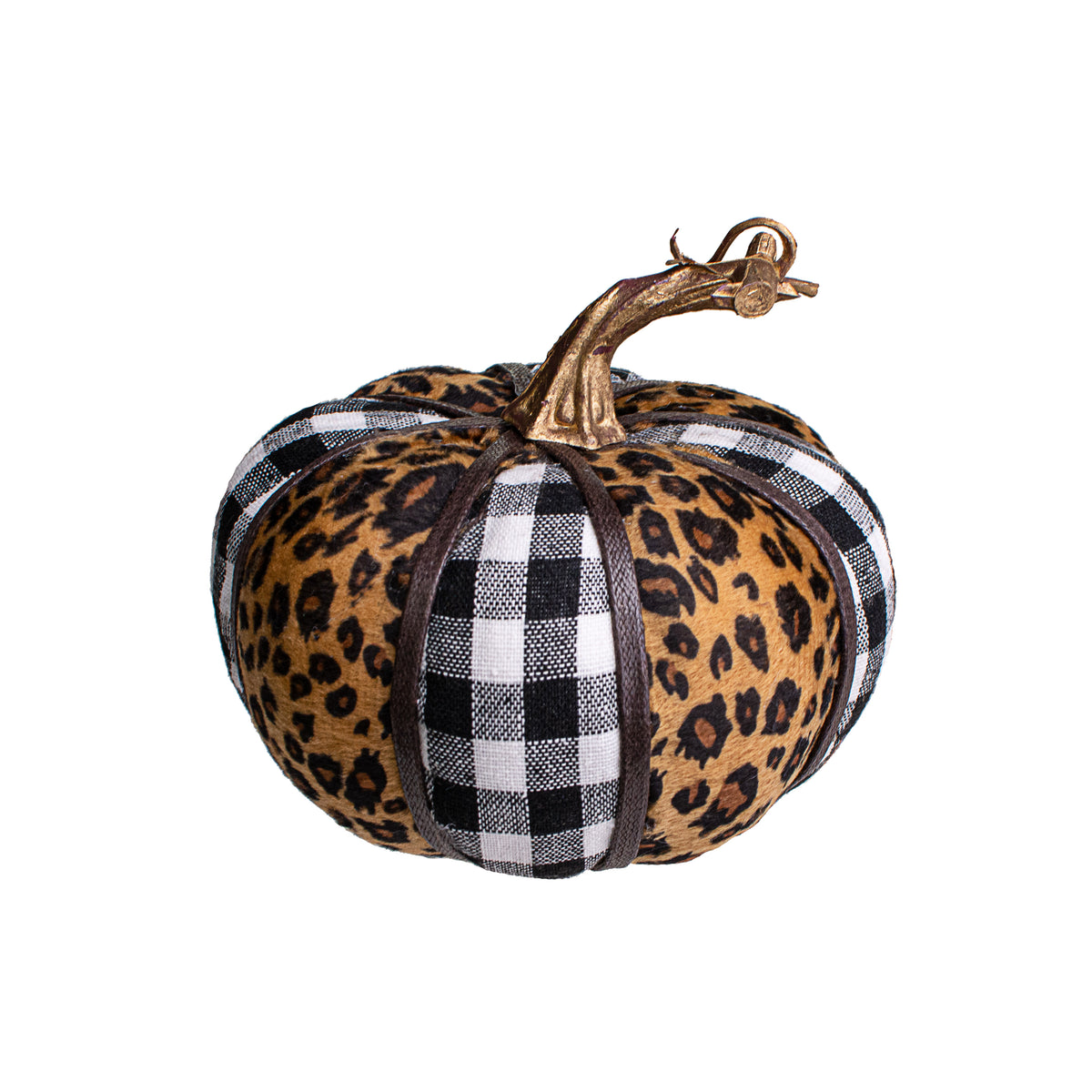 5.5" Fabric Cheetah & Check Pumpkin Item Number: 56701MIX