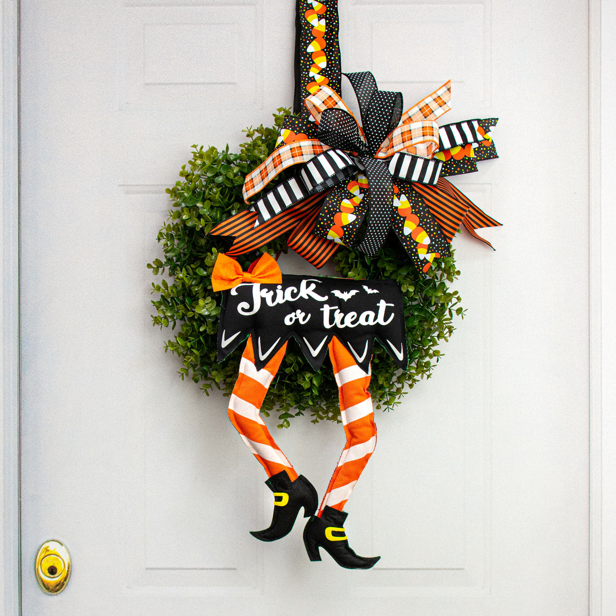 18" Double Sided Fabric Elf-Witch Legs Sign detail photo 3