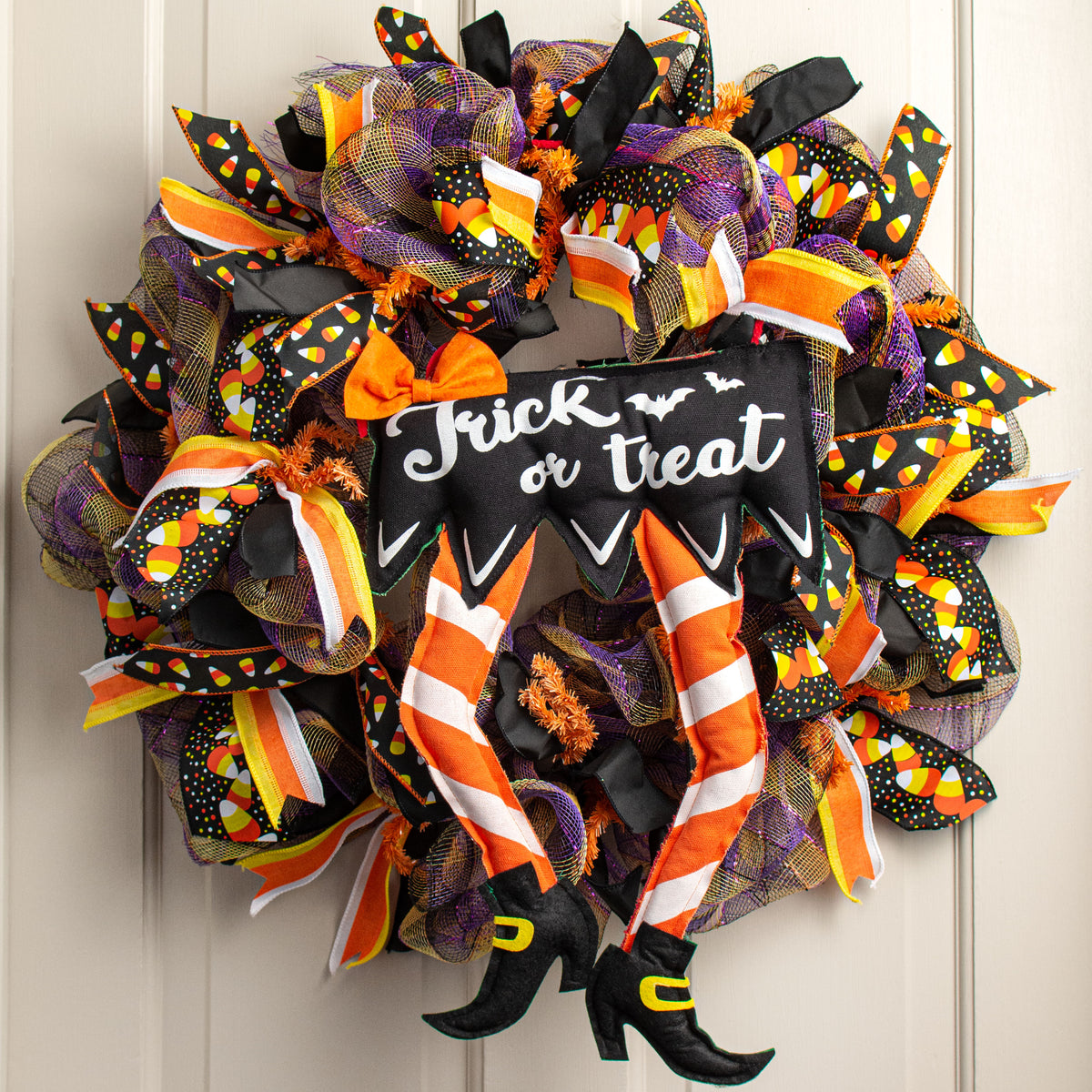 18" Double Sided Fabric Elf-Witch Legs Sign detail photo 5