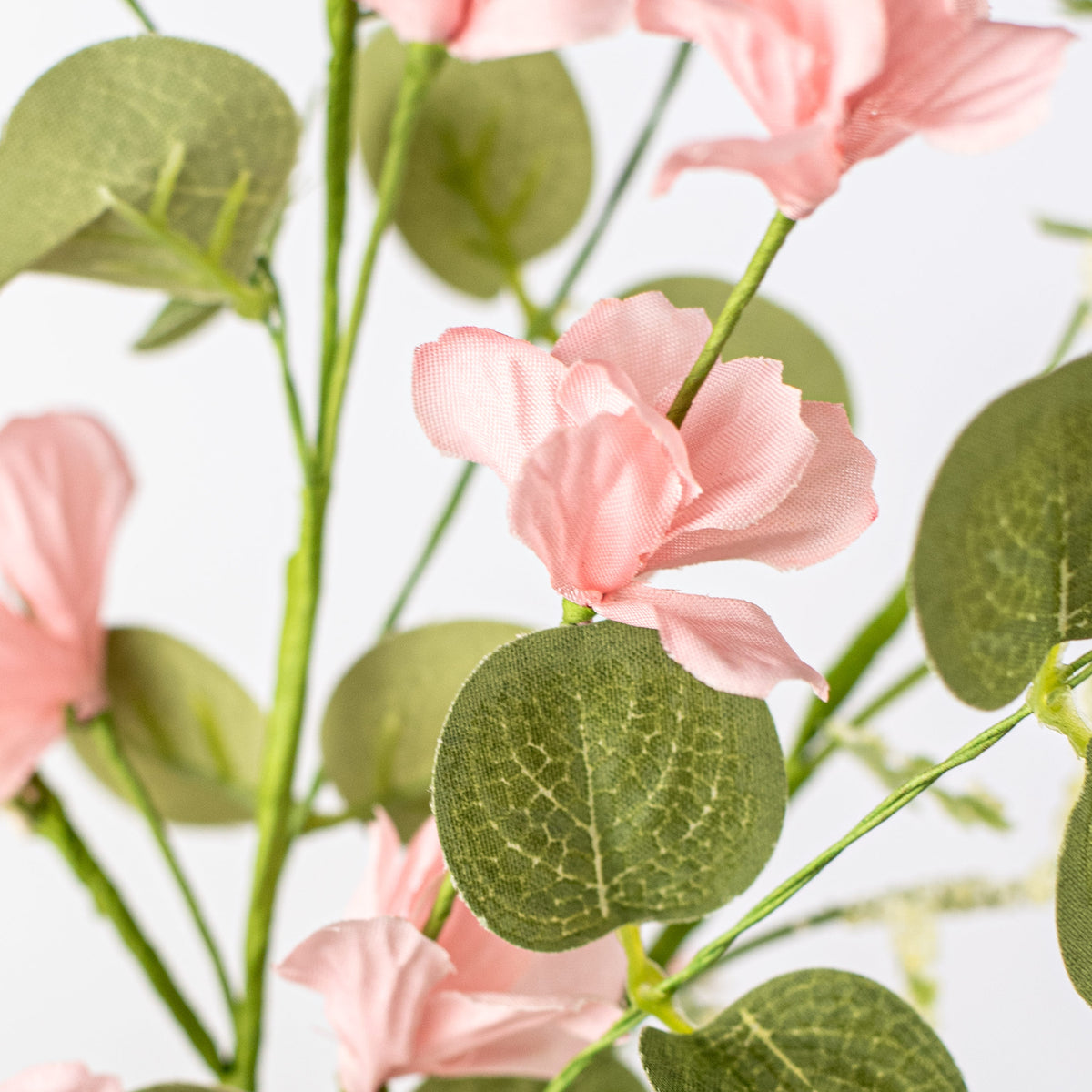 31" Fabric Flower Eucalyptus Spray: Pink Lifestyle Photo