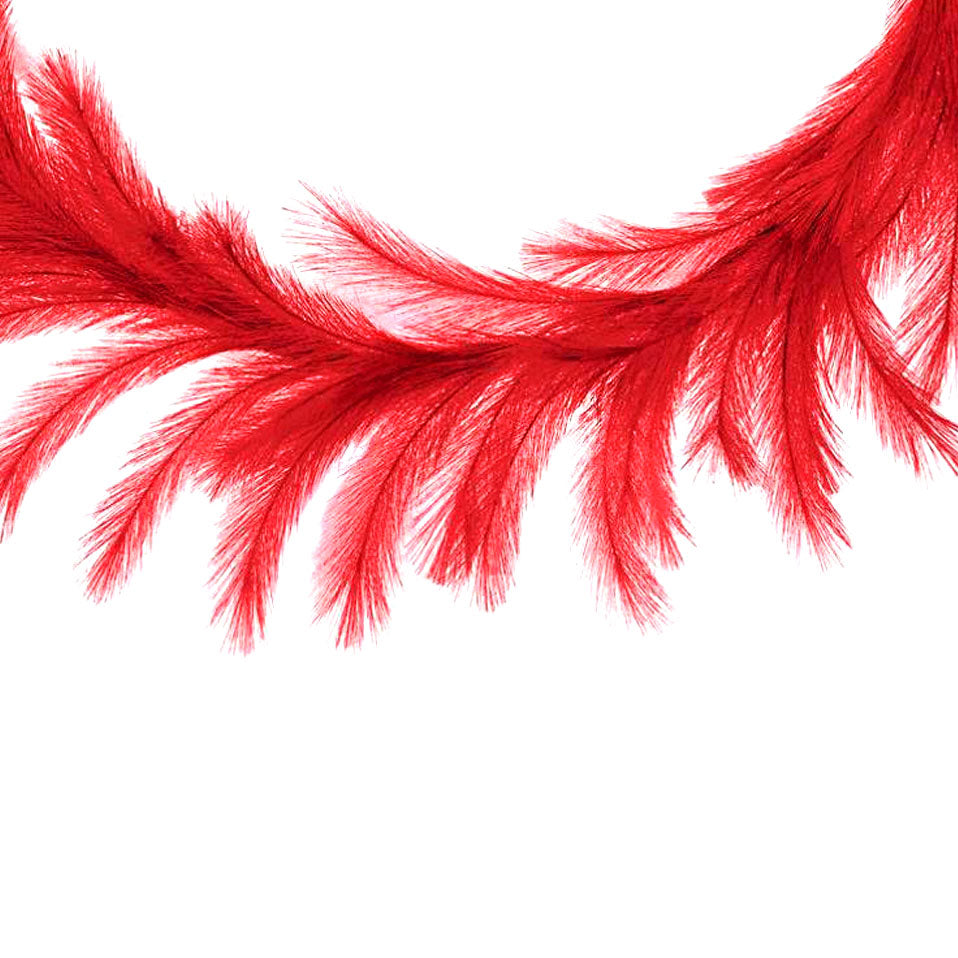 6' Fabric Pampas Grass Garland: Red Item Number: FG602224