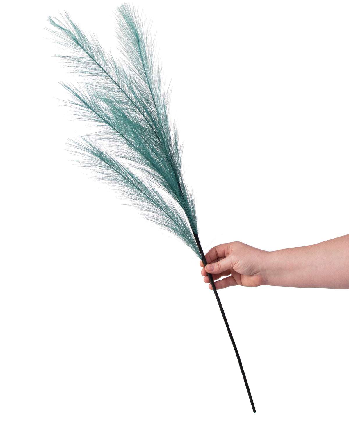 32" Fabric Pampas Grass Spray: Dark Teal detail photo 4