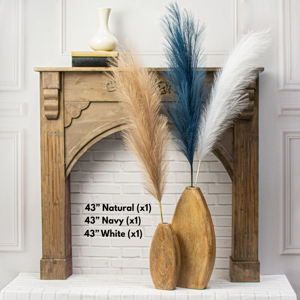 43" Fabric Pampas Grass Spray: Navy Blue Lifestyle Photo