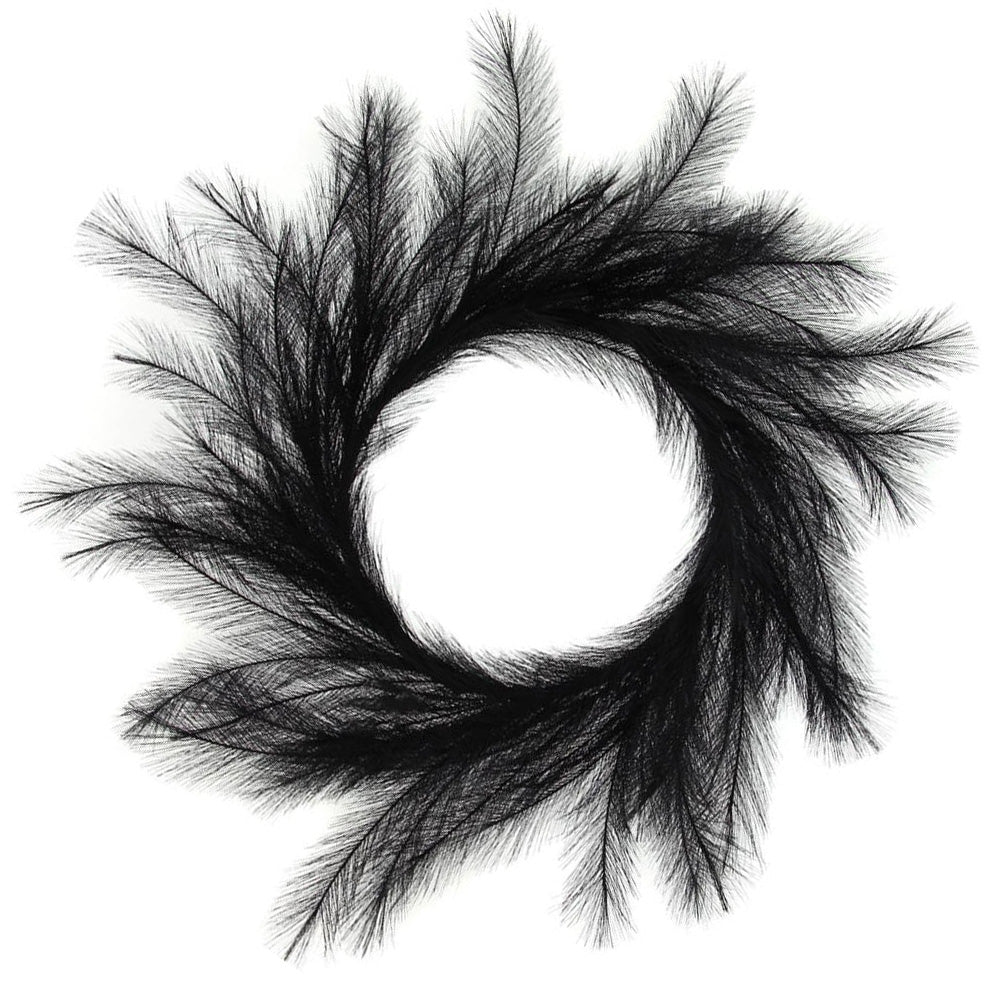 26" Fabric Pampas Grass Wreath: Black Item Number: FG601602