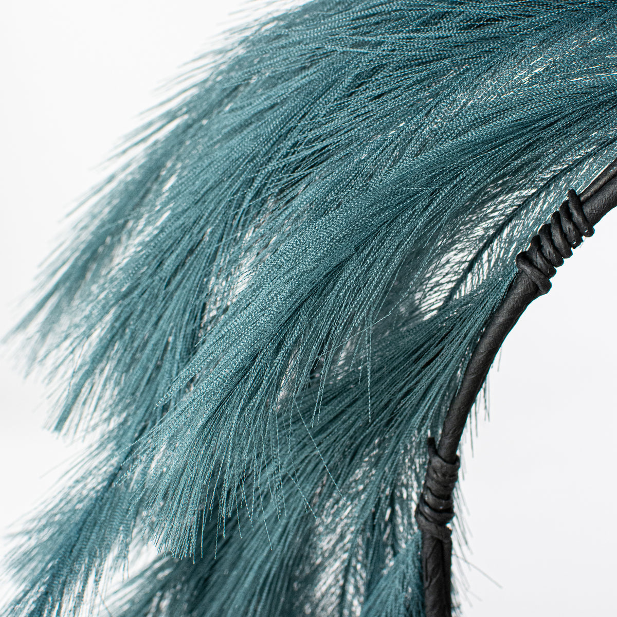 26" Fabric Pampas Grass Wreath: Dark Teal detail photo 3