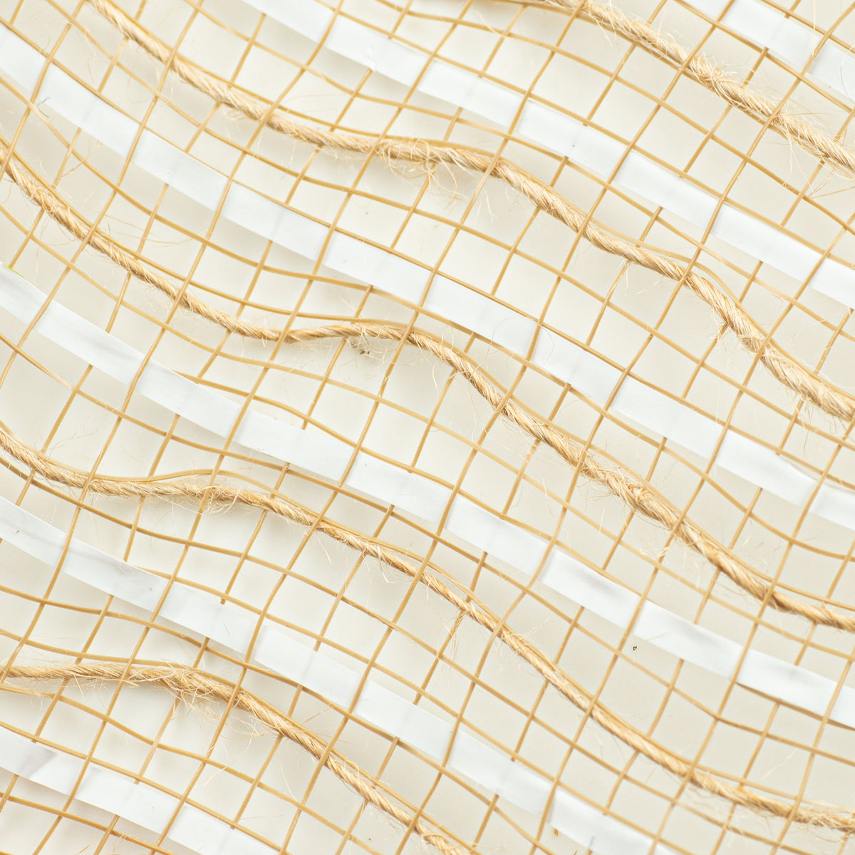 10" Fabric Stripe Mesh: Natural & White detail photo 3