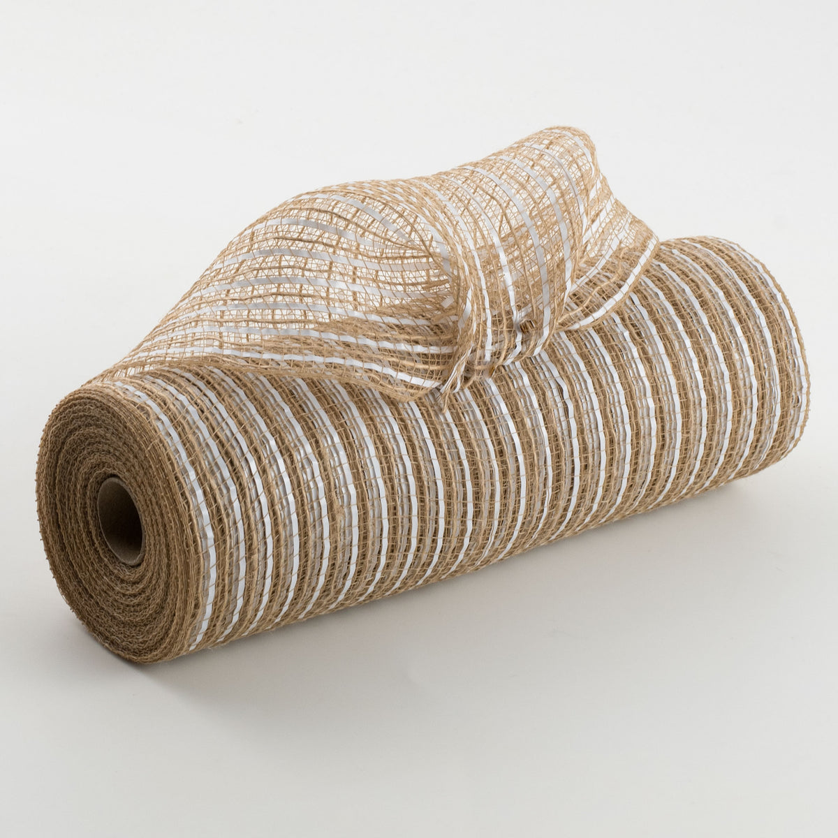 10" Fabric Stripe Mesh: Natural & White Item Number: XB102010-15