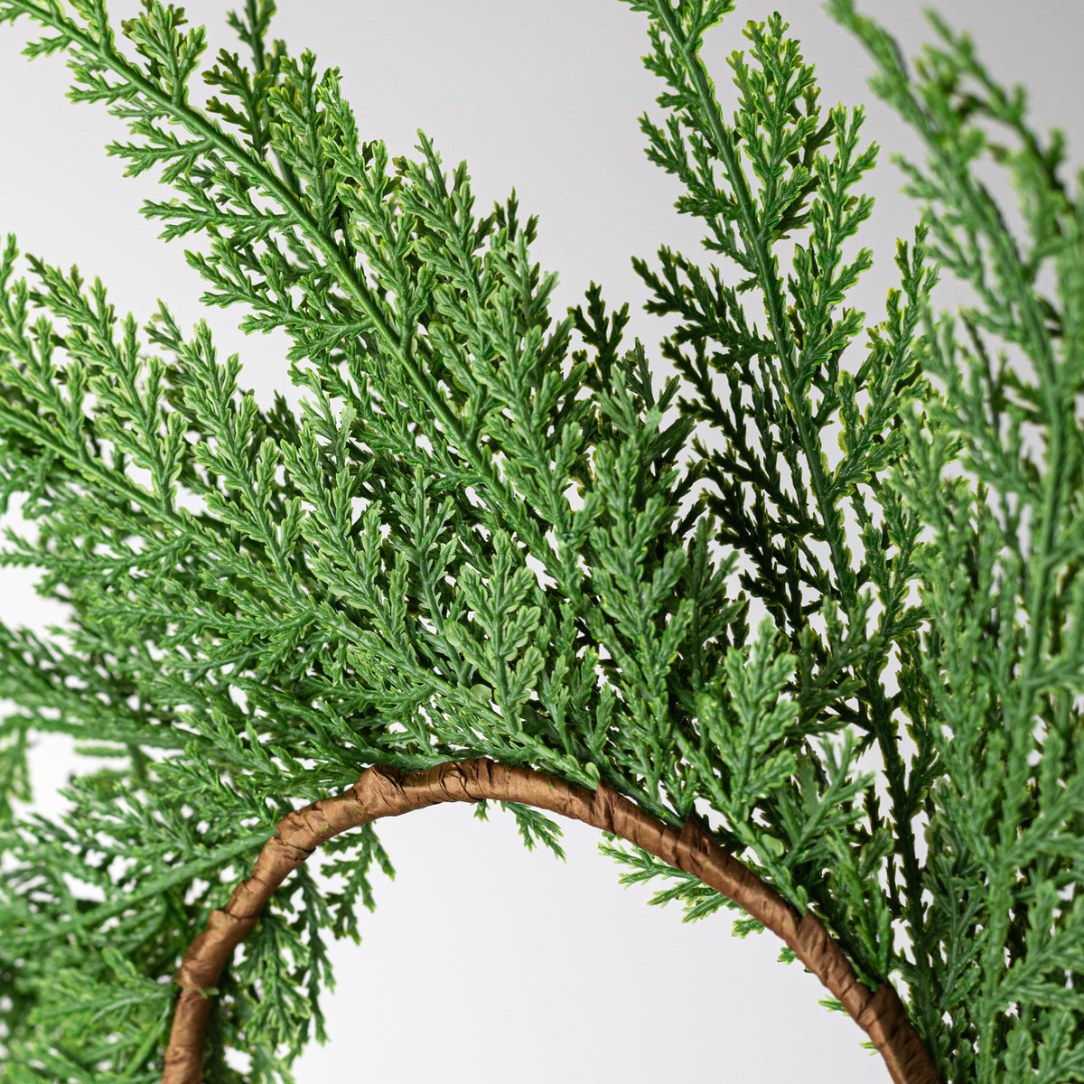 12" Faux Cedar Arborvitae Candle Ring detail photo 4