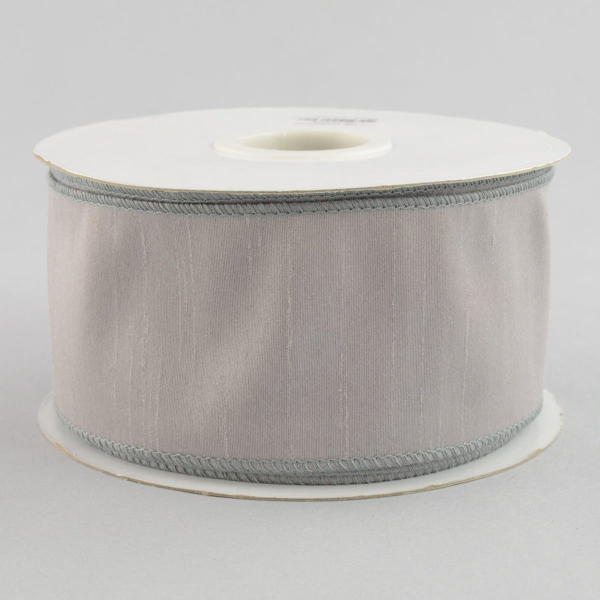 2.5" Faux Dupioni Ribbon: Silver Grey (25 Yard Roll)