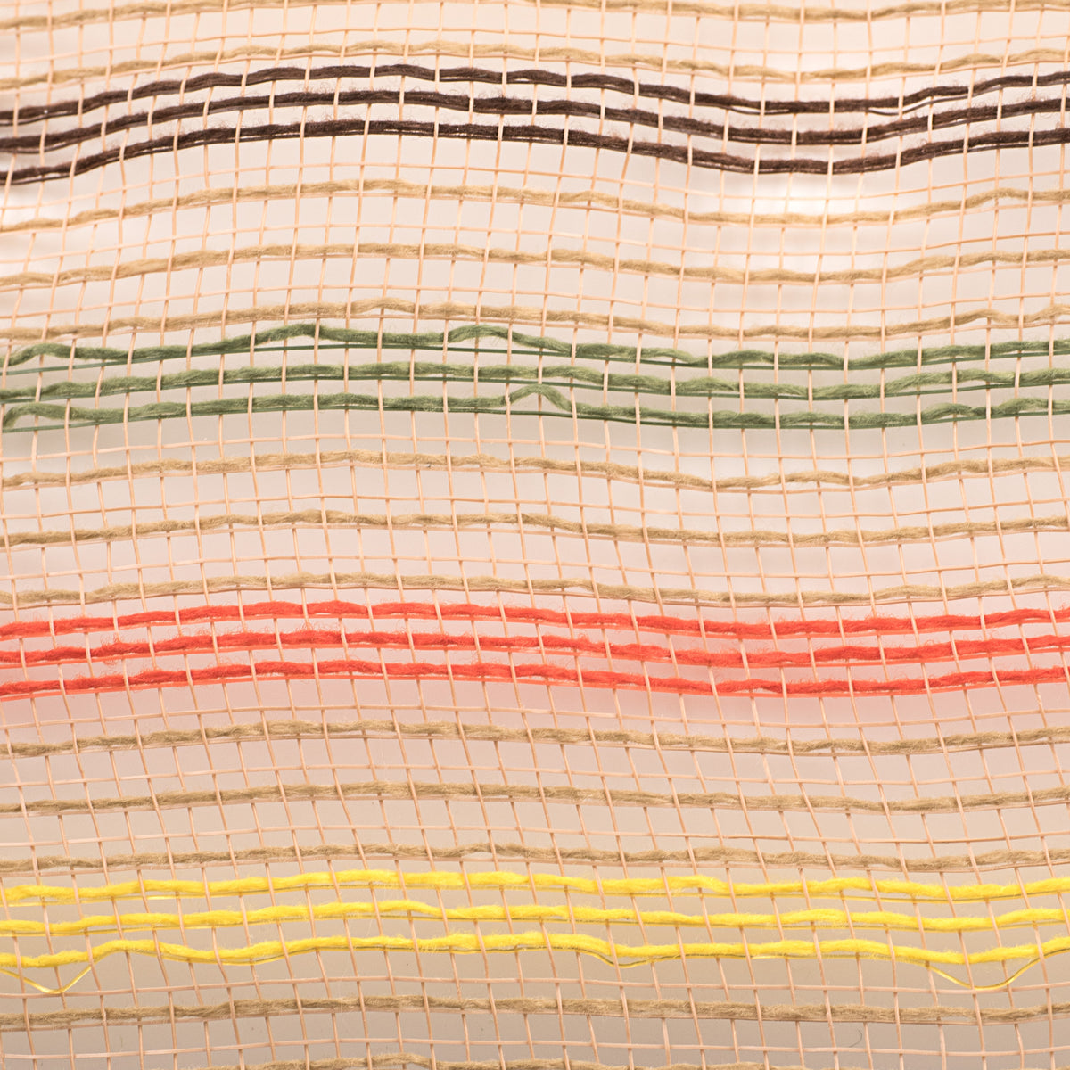 10" Faux Jute Stripe Mesh: Fall Colors detail photo 3