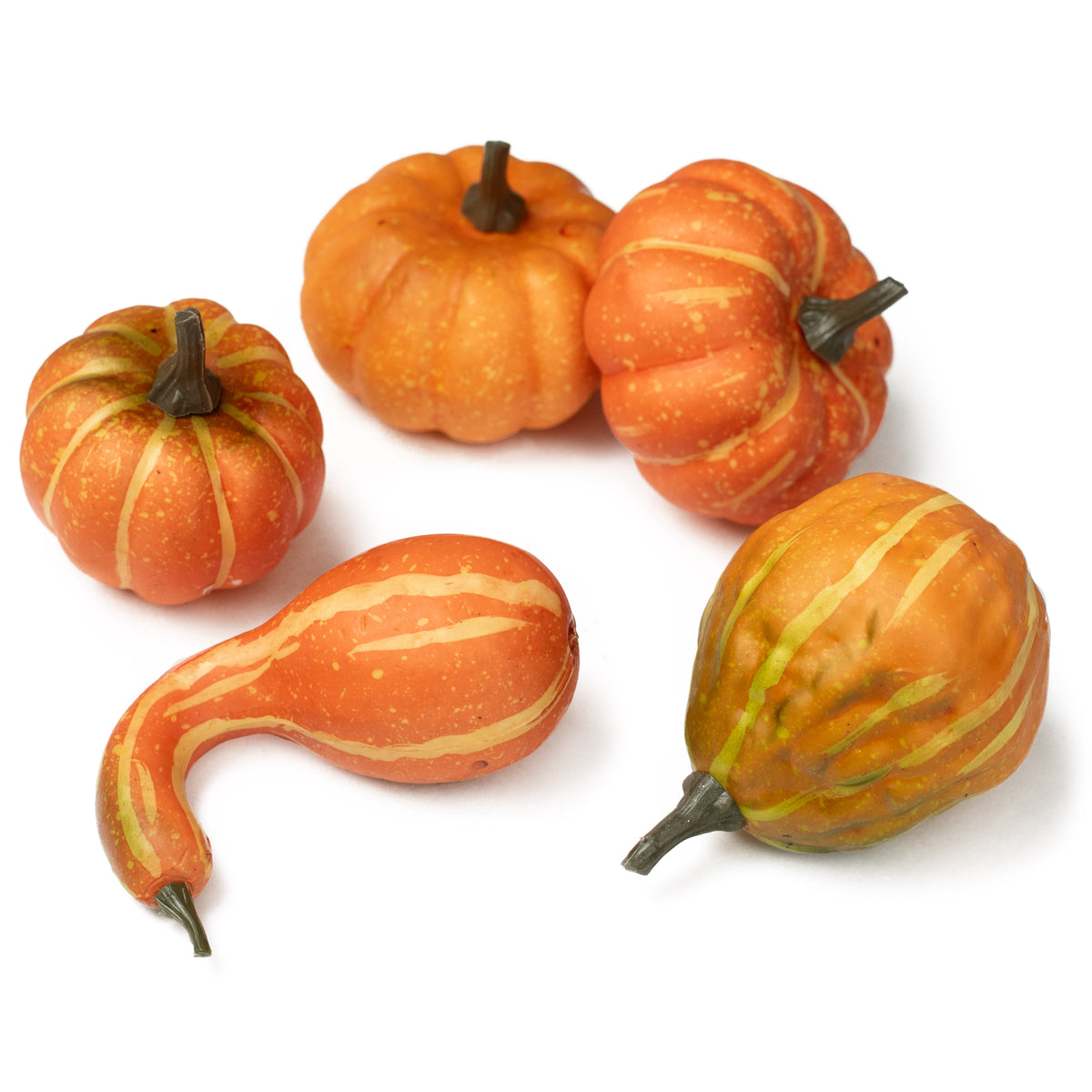 Faux Pumpkin Assortment: Orange (Set of 5) Item Number: 2757023OR