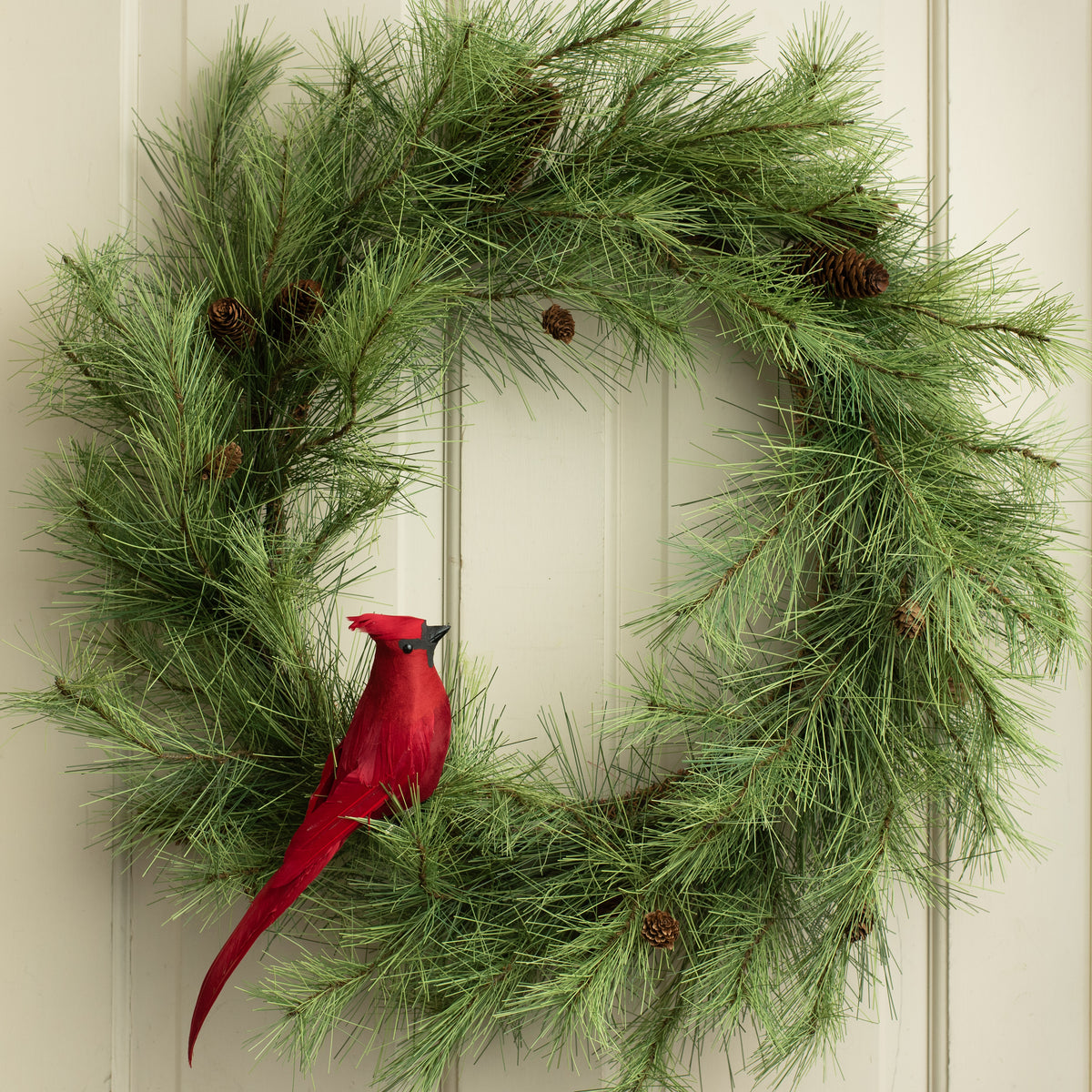 12" Feather Cardinal with Clip Lifestyle Photo