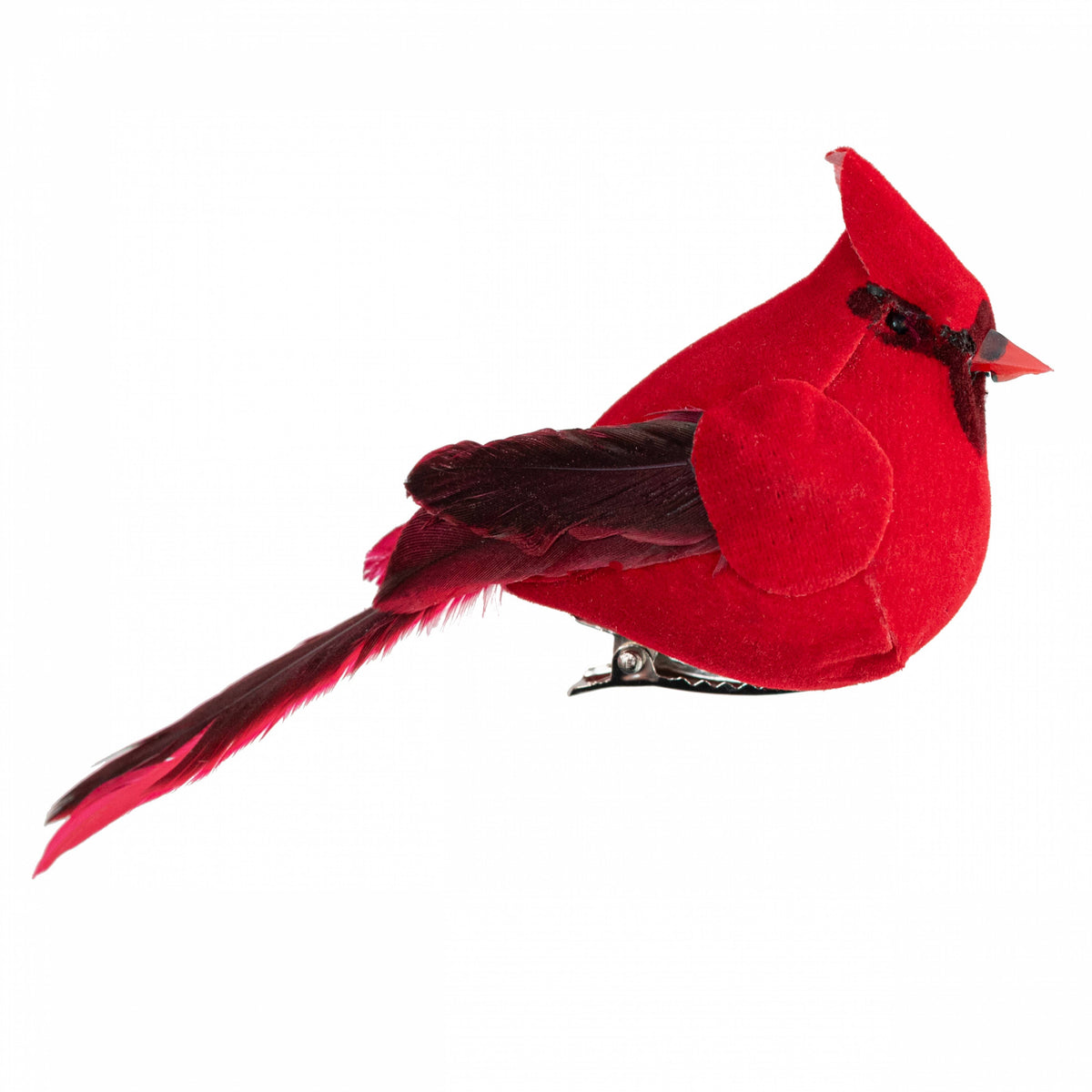 4" Feather Cardinal Clip Ornaments (Box of 12) detail photo 3