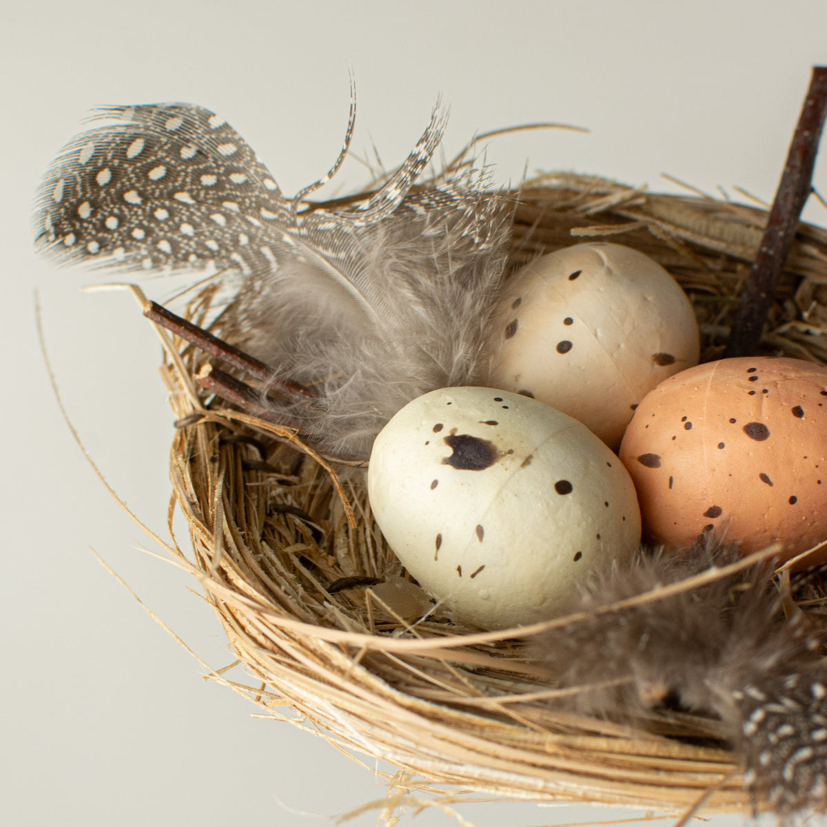 4" Feathered Bird Nest detail photo 3