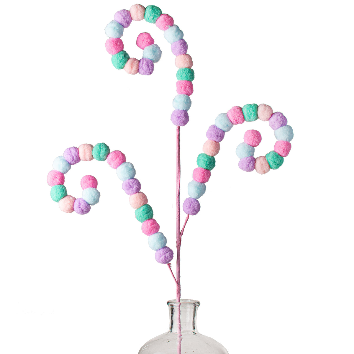 30" Felt Ball Curly Spray: Pastel Item Number: 63008PASTEL