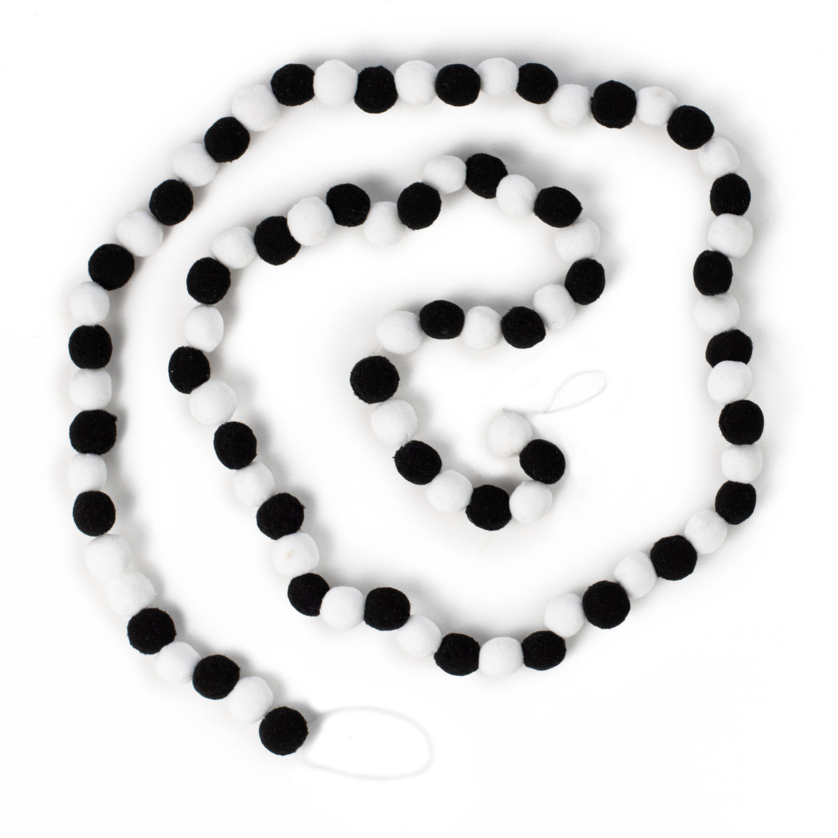 6' Felt Ball Garland: Black & White Item Number: 84558GA6